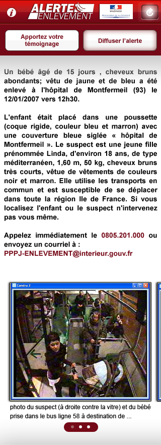 Alerte d&eacute;taill&eacute;e
