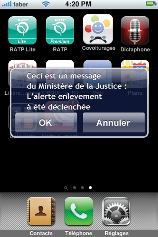 Notification d'alerte